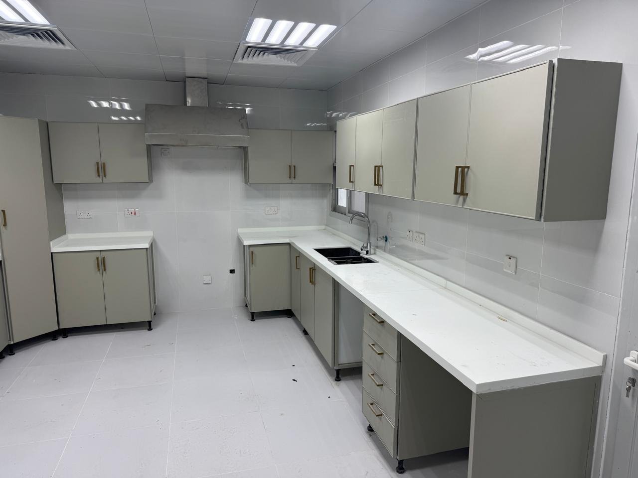 Aluminium kitchen cabinets being fabricated in the A R Aluminium and Glass workshop in Musaffah, Abu Dhabi